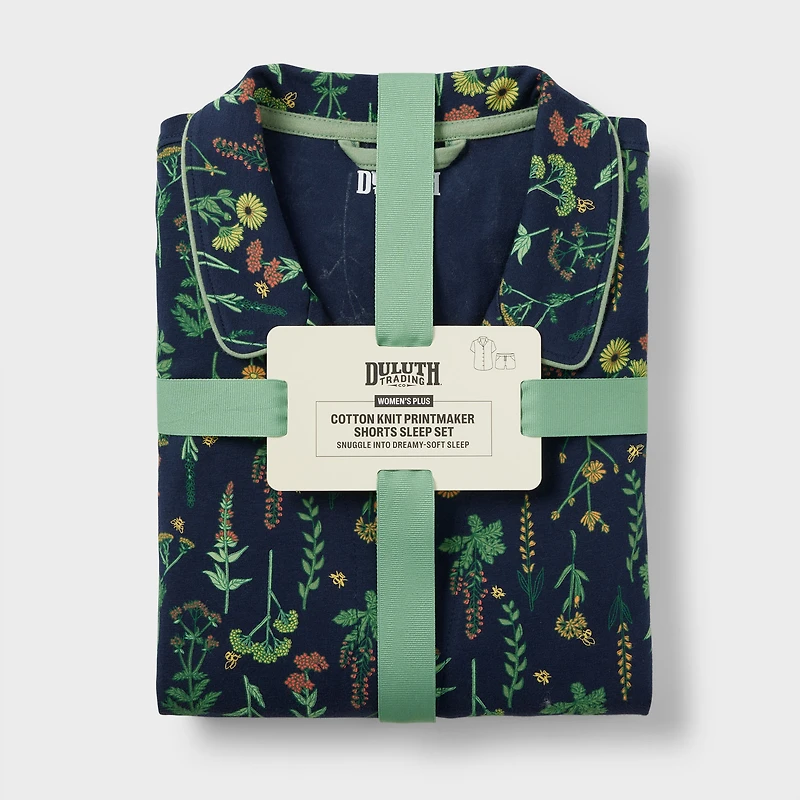 Women's Cotton Knit Printmaker Pajama Set