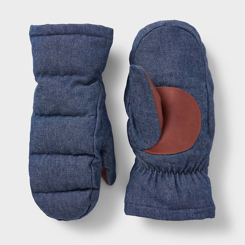 Women's Denim Quilted Mittens