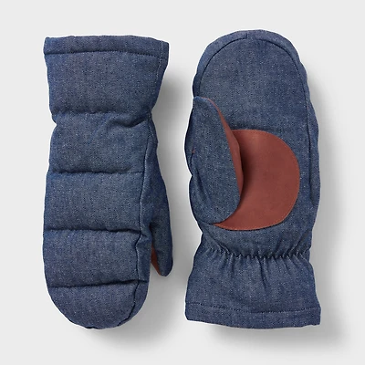 Women's Denim Quilted Mittens