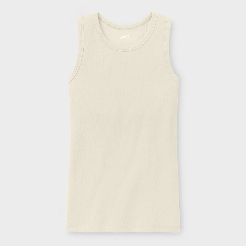 Women's No-Yank Rib Racerback Shelf Bra Tank