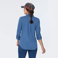 Women's Indigo Knit Button-Front Shirt