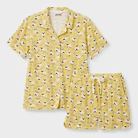 Women's Plus Cotton Knit Printmaker Short Pajama Set
