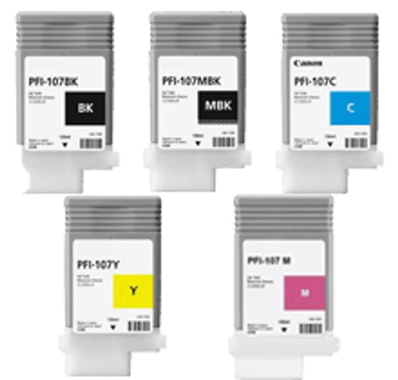Canon PFI- Ink / Inkjet Cartridge Set Matte Black Black Cyan Magenta Yellow