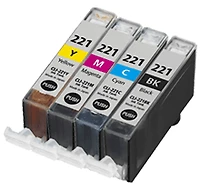 Canon CLI-221 Ink / Inkjet Cartridge Set Black Cyan Yellow Magenta