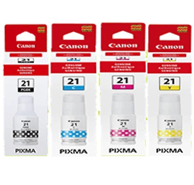 Canon OEM-GI21 Ink / Inkjet Cartridge Set Black Cyan Magenta Yellow