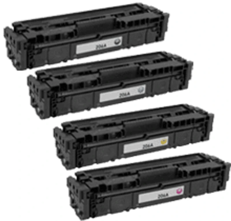 HP 206A Laser Toner Cartridge Set Black Cyan Magenta Yellow No Chip
