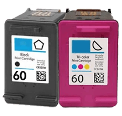 HP CC640WN / CC643WN #60 Ink / Inkjet Cartridge Combo Pack Black Tri-Color