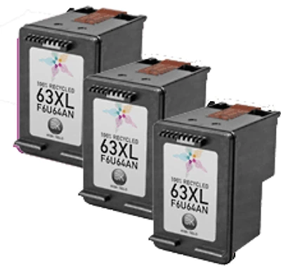 HP HPDT-63XL-3BK Eco-Saver Black Ink Cartridge High Yield 3PK Combo