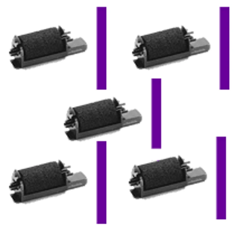 Casio IR-40 INK ROLLER Ribbons 5-PACK Purple