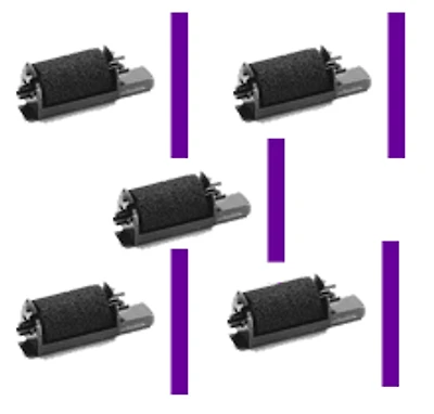 Casio IR-40 INK ROLLER Ribbons 5-PACK Purple
