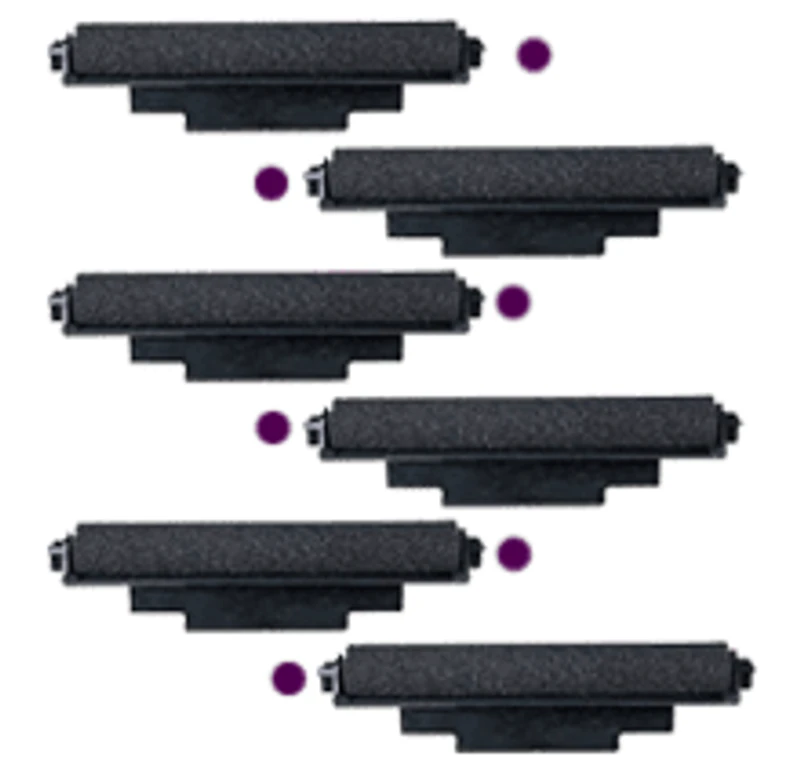 Casio IR-72 INK ROLLER Ribbons 6-PACK Purple