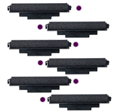 Casio IR-72 INK ROLLER Ribbons 6-PACK Purple