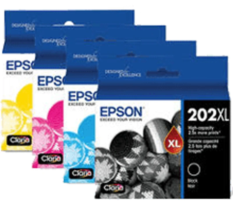Epson T202XL (202) High Yield Ink / Inkjet Cartridge Set Black Cyan Magenta Yellow