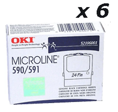 Okidata 52106001 Black Ribbon (Pack of 6