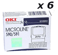 Okidata 52106001 Black Ribbon (Pack of 6
