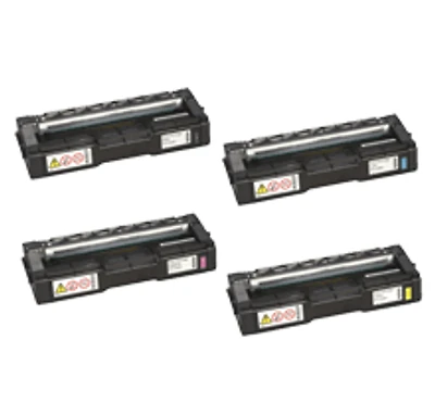 Ricoh C252 (C252HA) Laser Toner Cartridge Set Black Cyan Magenta Yellow