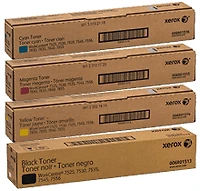 XEROX 7525 / 7530 Laser Toner Cartridge Set Black Cyan Yellow Magenta