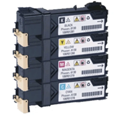 XEROX / TEKTRONIX Laser Toner Cartridge Set Black Cyan Yellow Magenta High Yield