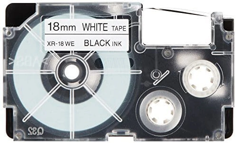Casio Black on White Cassette Label Tape 18MM / 3/4” – 8M / 26’