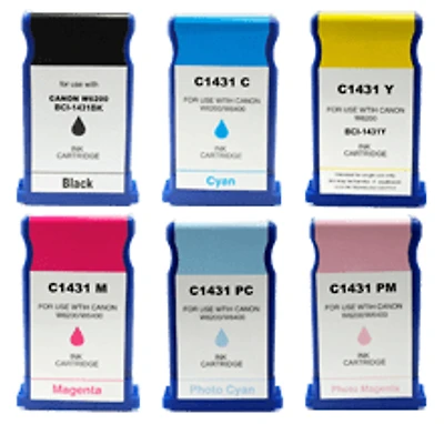 Canon W6200 Set Ink / Inkjet Cartridge Black Cyan Magenta Photo Cyan / Light Cyan Photo Magenta / Light Magenta Yellow
