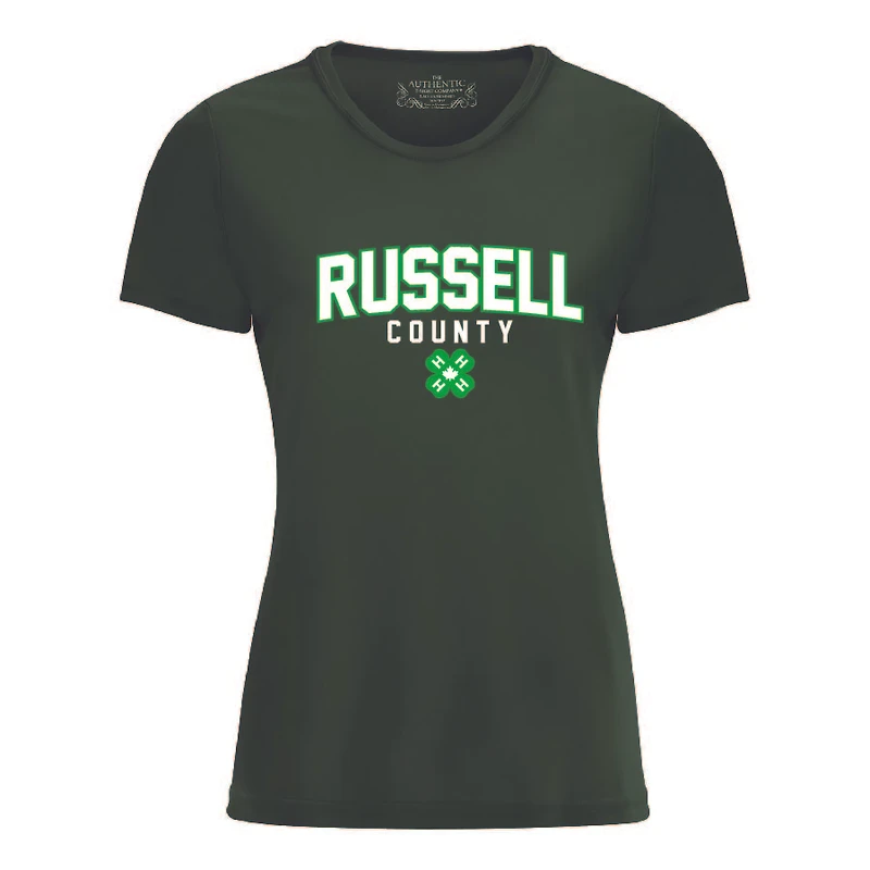 RUSSELL COUNTY ATC L350 ADULT LADIES PRO TEAM TSHIRT (FOREST GREEN)