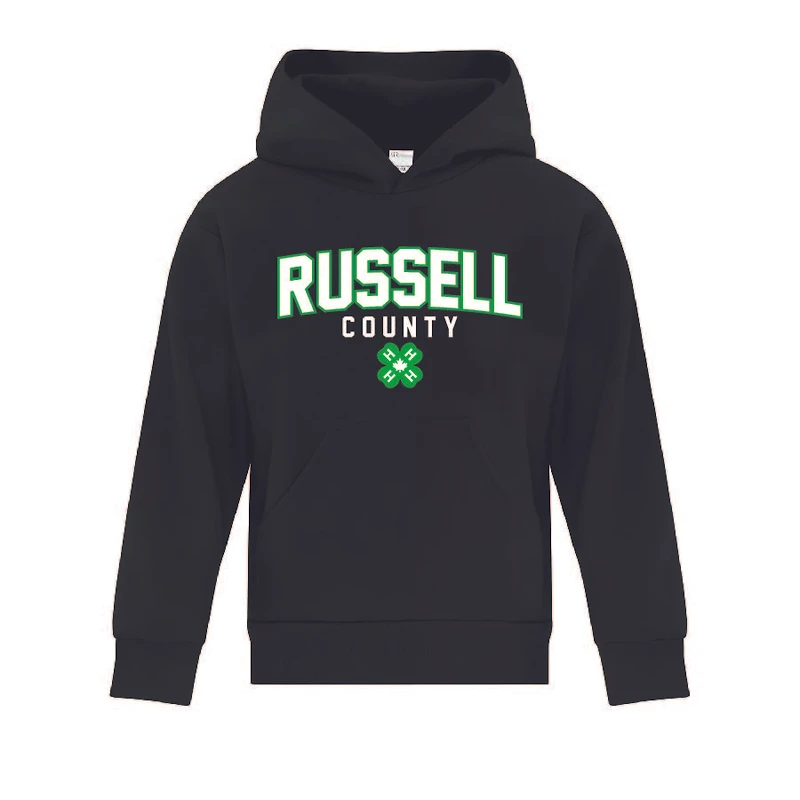 RUSSELL COUNTY ATCY2500 YOUTH FLEECE HOODED SWEATSHIRT (BLACK)
