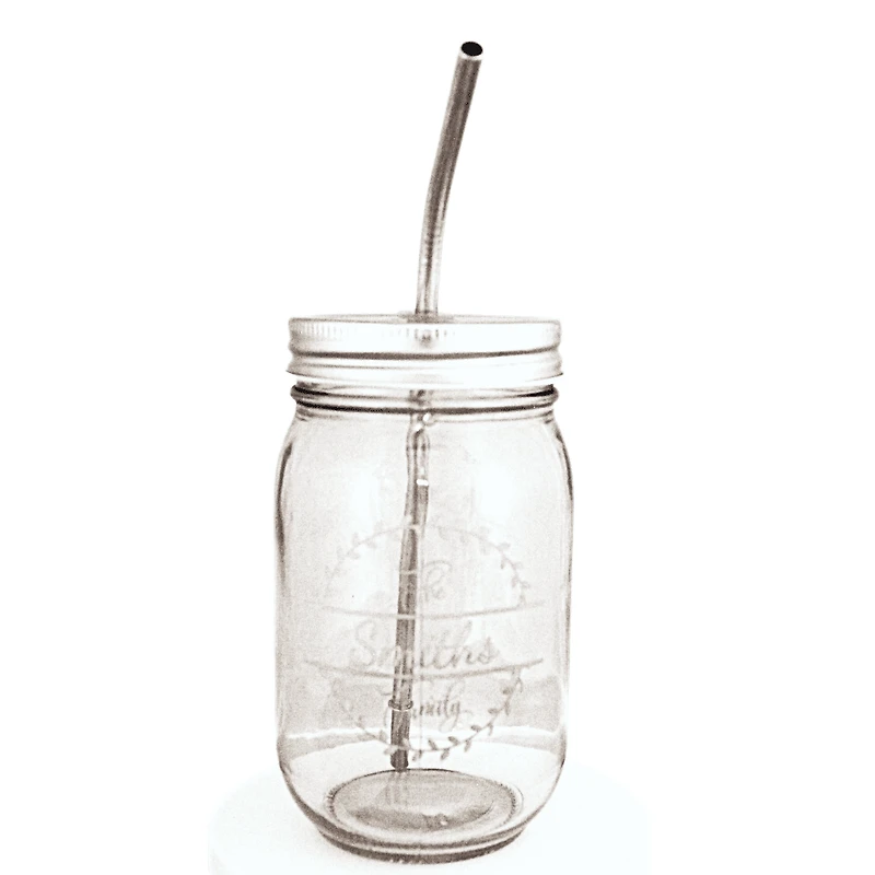Mason Jar with Straw