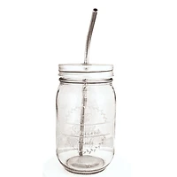 Mason Jar with Straw