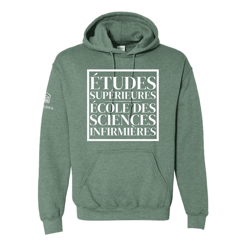 GNA Hooded Sweatshirt – Dark Heather Green FR