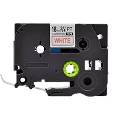 Brother TZE-242 - Red on White Laminated Tape for P-touch Label Makers - 18 mm wide x 8 m long