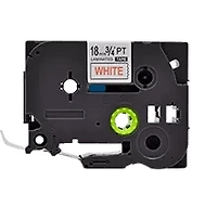 Brother TZE- – on White Laminated Tape for P-touch Label Makers – mm wide x 8 m long