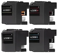Brother LC-20E Set Ink / Inkjet Cartridge Super High Yield - Black Cyan Yellow Magenta