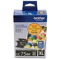 Brand New Original Brother LC-75BK Ink / Inkjet Cartridge High Yield - Pack of 2 - Black