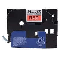 Brother TZE-451 – Black on Red Laminated Tape for P-touch Label Makers – 24 mm wide x 8 m long