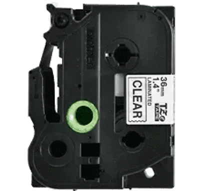 Brother TZE-161 – Black on Clear Laminated Tape for P-touch Label Makers – 36 mm wide x 8 m long