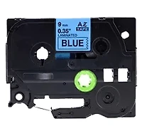 Brother TZE-521 – Black on Blue Laminated Tape for P-touch Label Makers – 9 mm wide x 8 m long