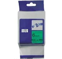 Brother TZE-711 – Black on Green Laminated Tape for P-touch Label Makers – 6 mm wide x 8 m long