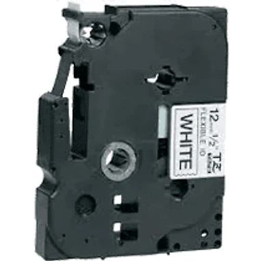 Brother TZE-FX231 - Black on White Flexible Tape for P-Touch Label Makers - 12 mm wide x 8 m long