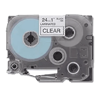 Brand New Original Brother TZE-151 – Black on Clear Laminated Tape for P-touch Label Makers – 24 mm wide x 8 m long