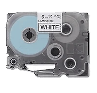 Brother TZE-211 – Black on White Laminated Tape for P-touch Label Makers – 6 mm wide x 8 m long