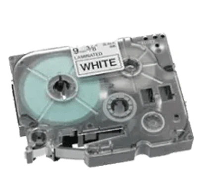 Brother TZE-221 - Black on White Laminated Tape for P-touch Label Makers - 9 mm wide x 8 m long