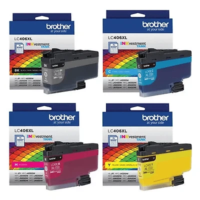 ~Brand New Original Brother LC406XL Set Black Cyan Magenta Yellow Ink / Inkjet Cartridge