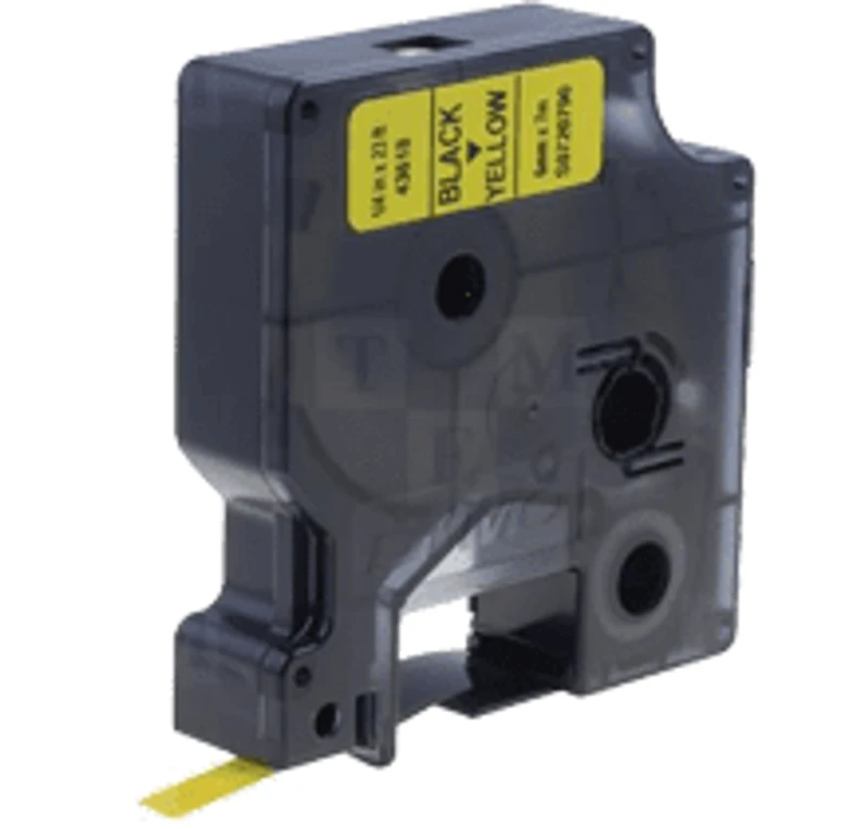 DYMO 43618 Label Tape Black on Yellow