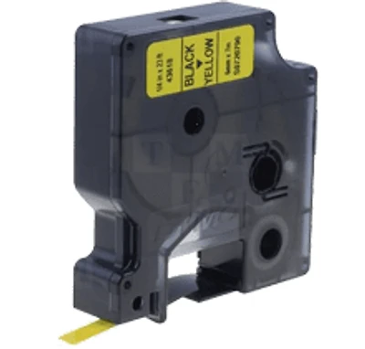 DYMO 43618 Label Tape Black on Yellow