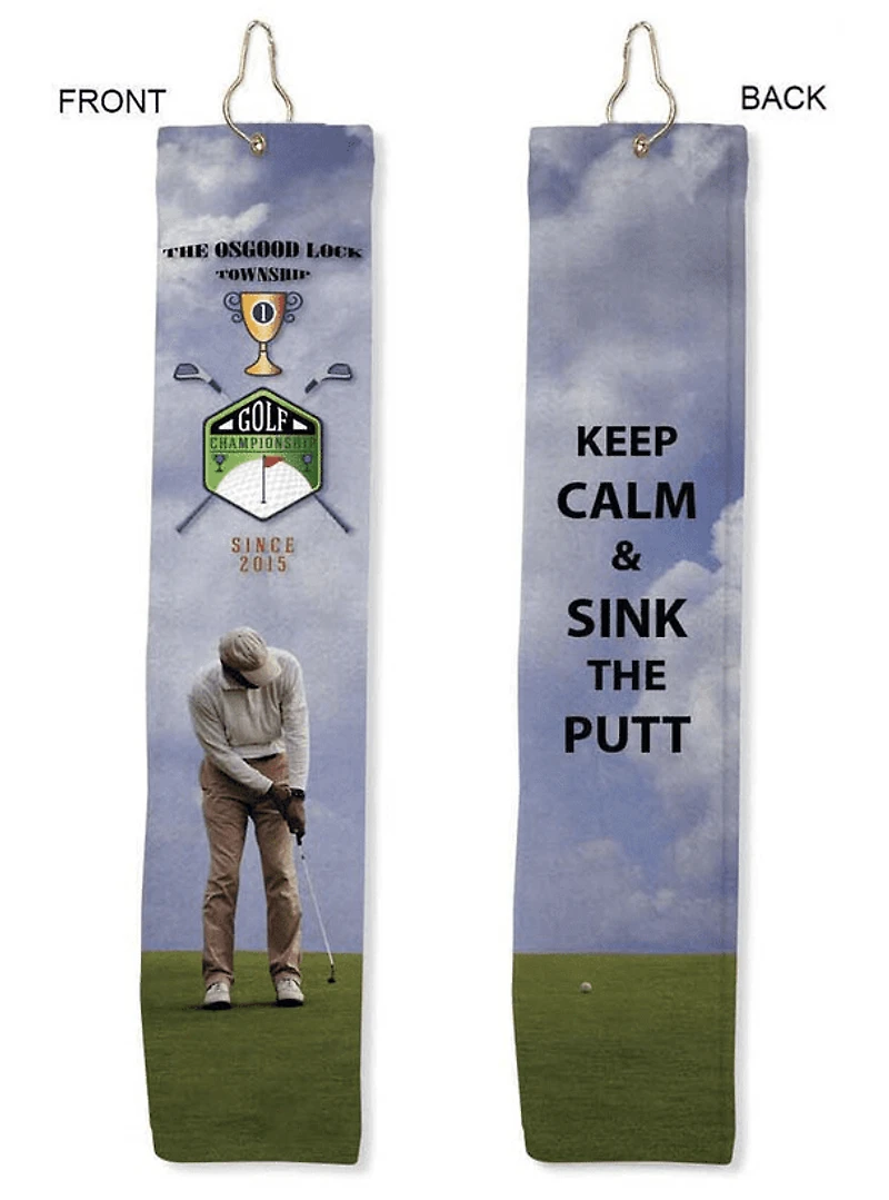 Plush Velour Terry Cotton Blend Golf Towels with Trifold Grommet and Hook