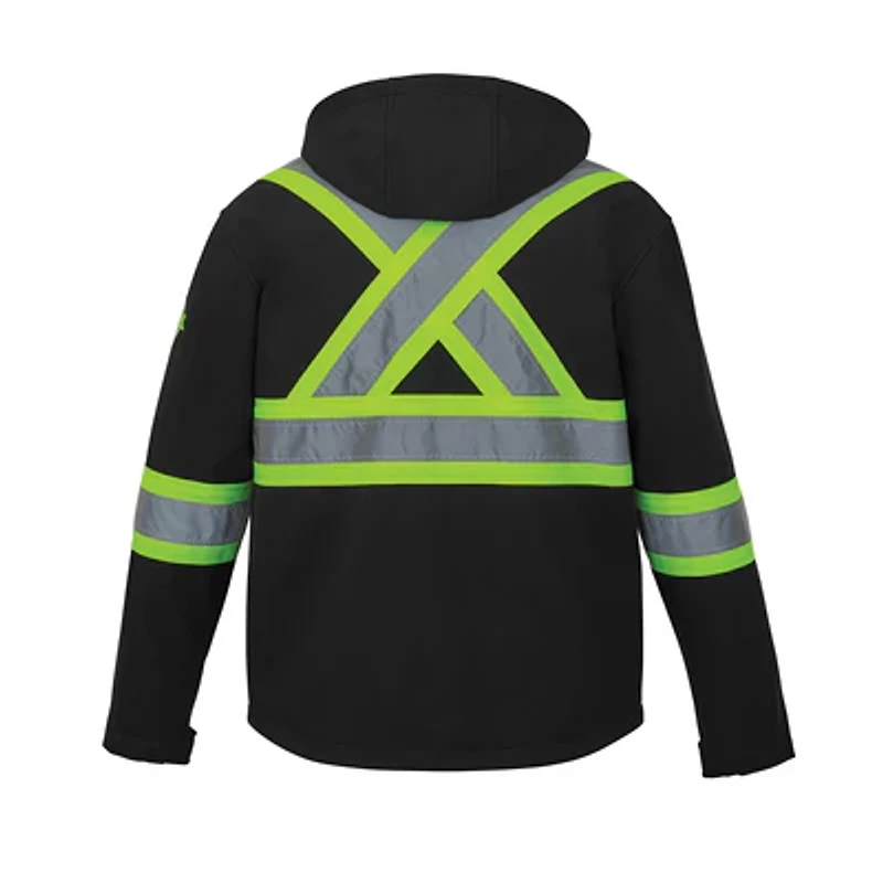 L01305 – Shield – Hi-Vis Softshell Jacket w/ Detachable Hood