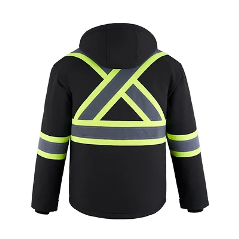 L01310 – Freightliner – Hi-Vis Insulated Softshell Jacket w/ Detachable Hood
