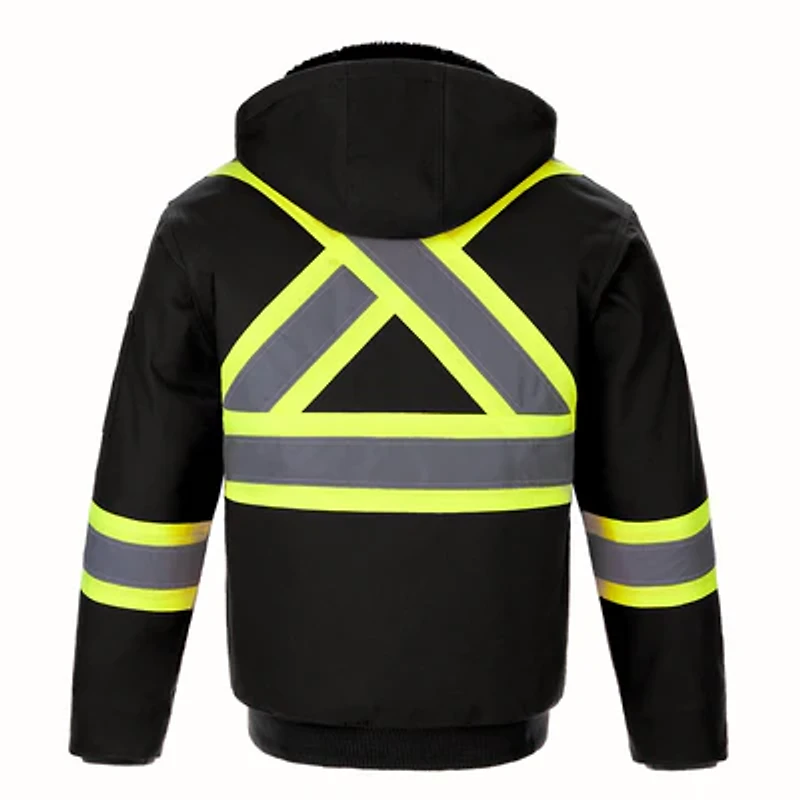 L01290 – International – Cotton Canvas Hi-Vis Bomber Jacket with Detachable Hood
