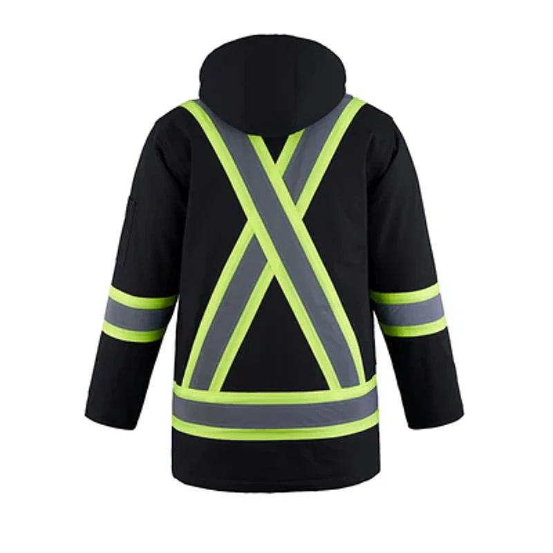 L01292 – Kingpin – Cotton Canvas Hi-Vis Insulated Parka with Detachable Hood