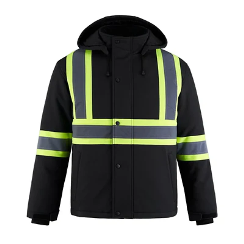 L01310 – Freightliner – Hi-Vis Insulated Softshell Jacket w/ Detachable Hood